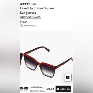 Quay Level Up 55mm Square Sunglasses